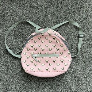 Pink Pug Print Backpack